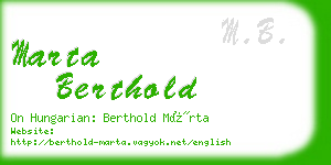 marta berthold business card